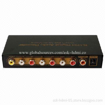 HDMI Converter, Audio 5.1CH AC3 DTS HD Audio Digital Sound Decoder, Optical SPDIF Coaxial to 6RCA